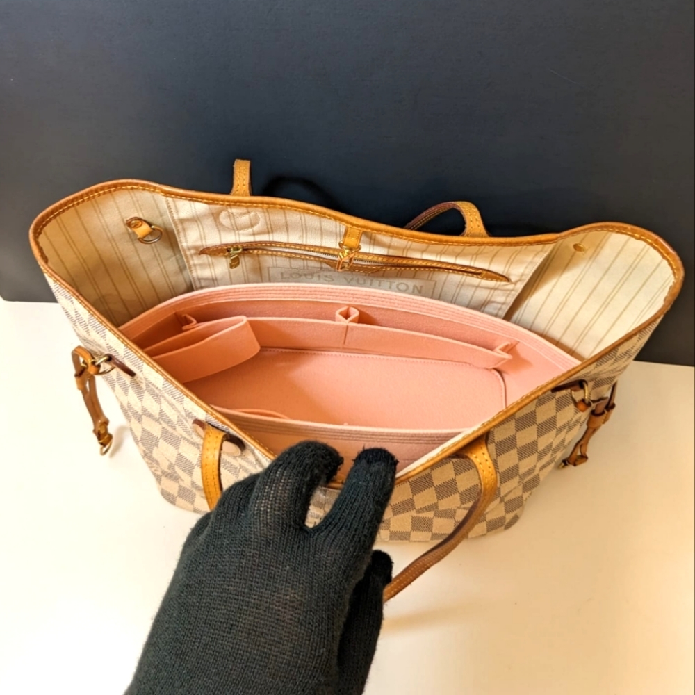 💎Authentic💎 Louis Vuitton Neverfull MM white Damier Azur - Picture 9 of 16